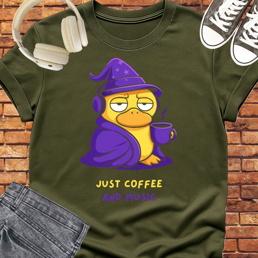 Just Like Coffee tee || Happiness and Music Merch