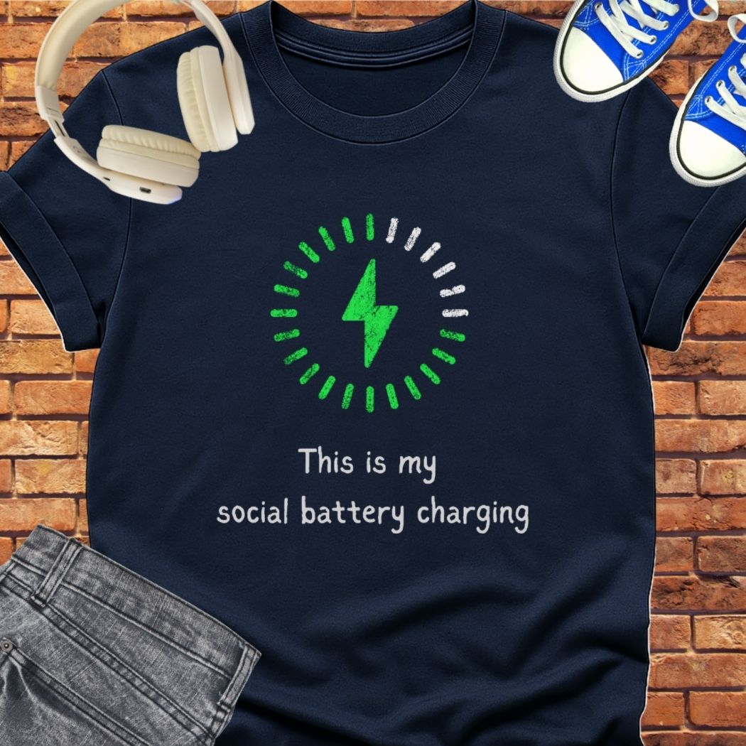 Social Battery tee || Happiness and Music Merch