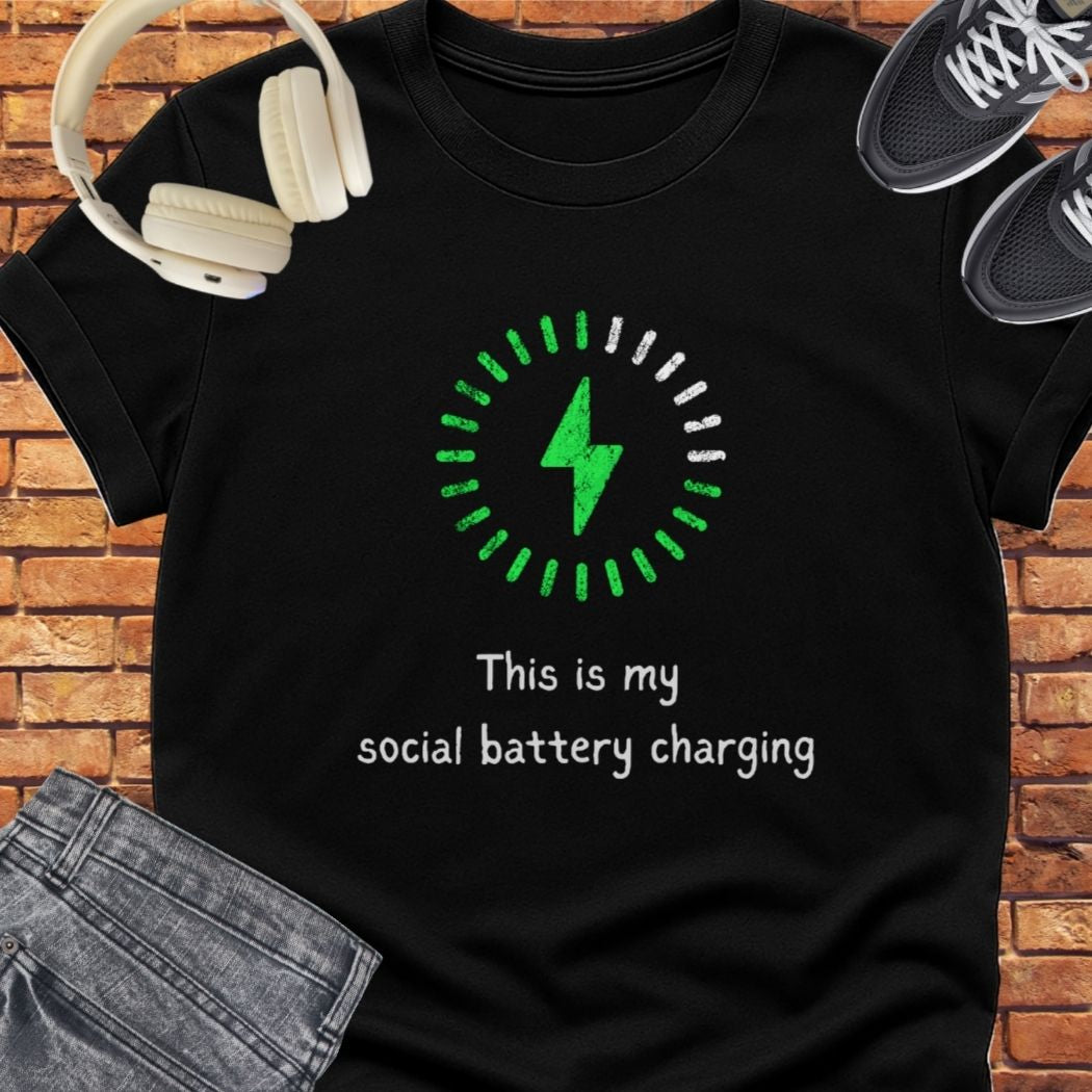 Social Battery tee || Happiness and Music Merch
