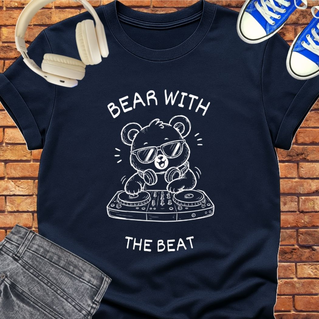 Bear With the Beat tee|| Happiness and Music Merch