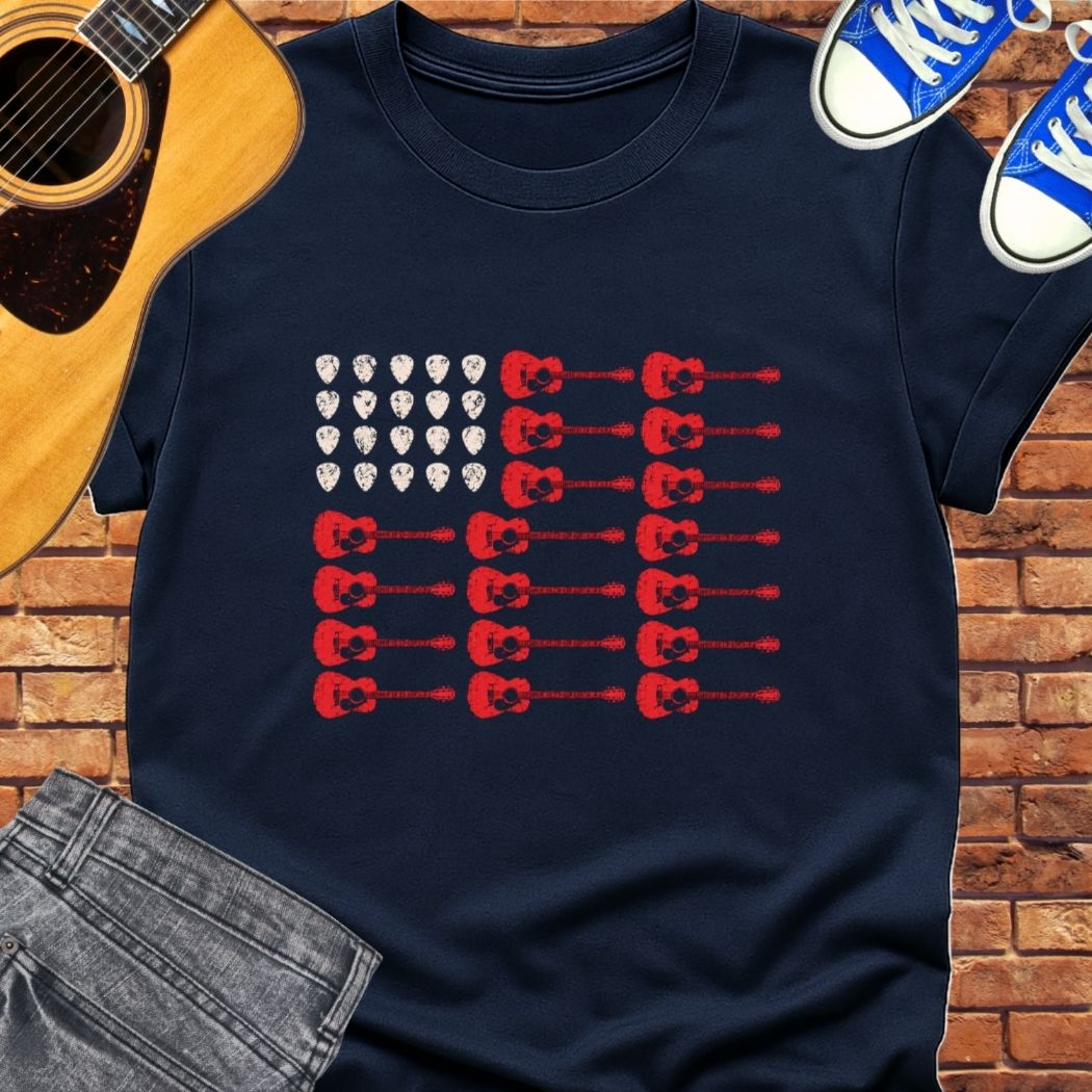 Guitar Flag tee || Happiness and Music Merch
