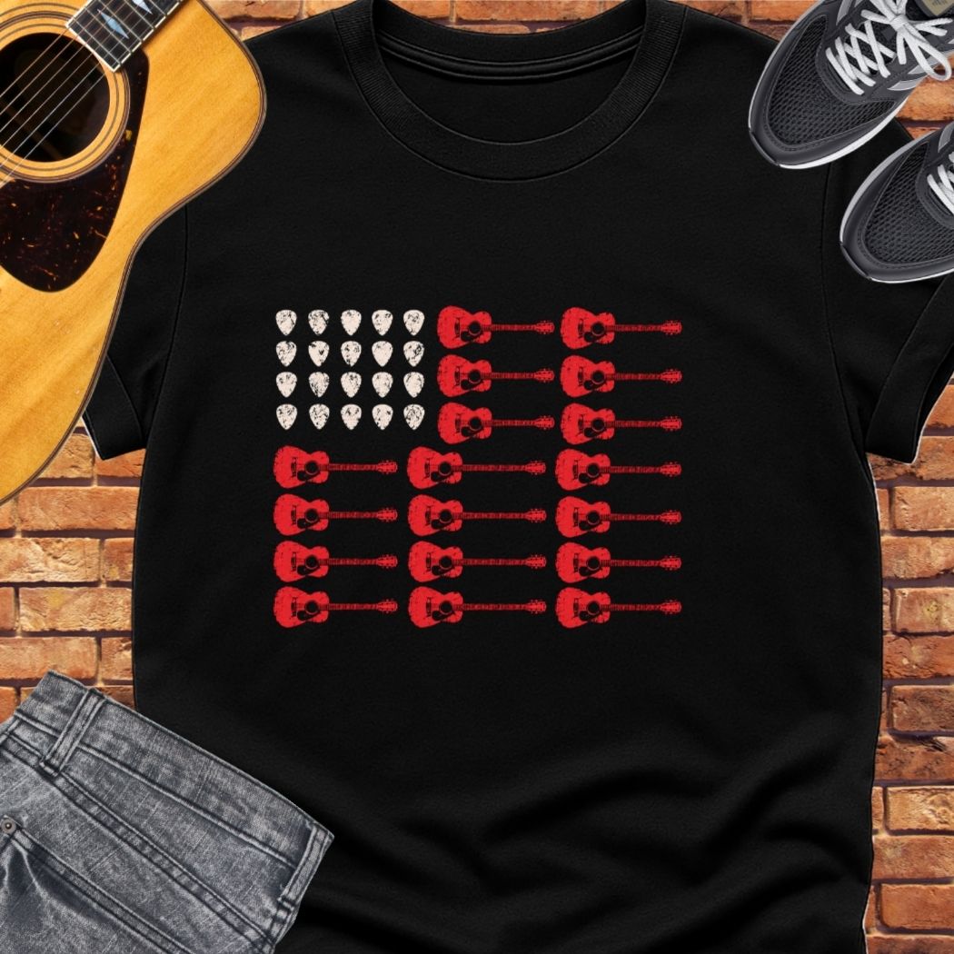 Guitar Flag tee || Happiness and Music Merch