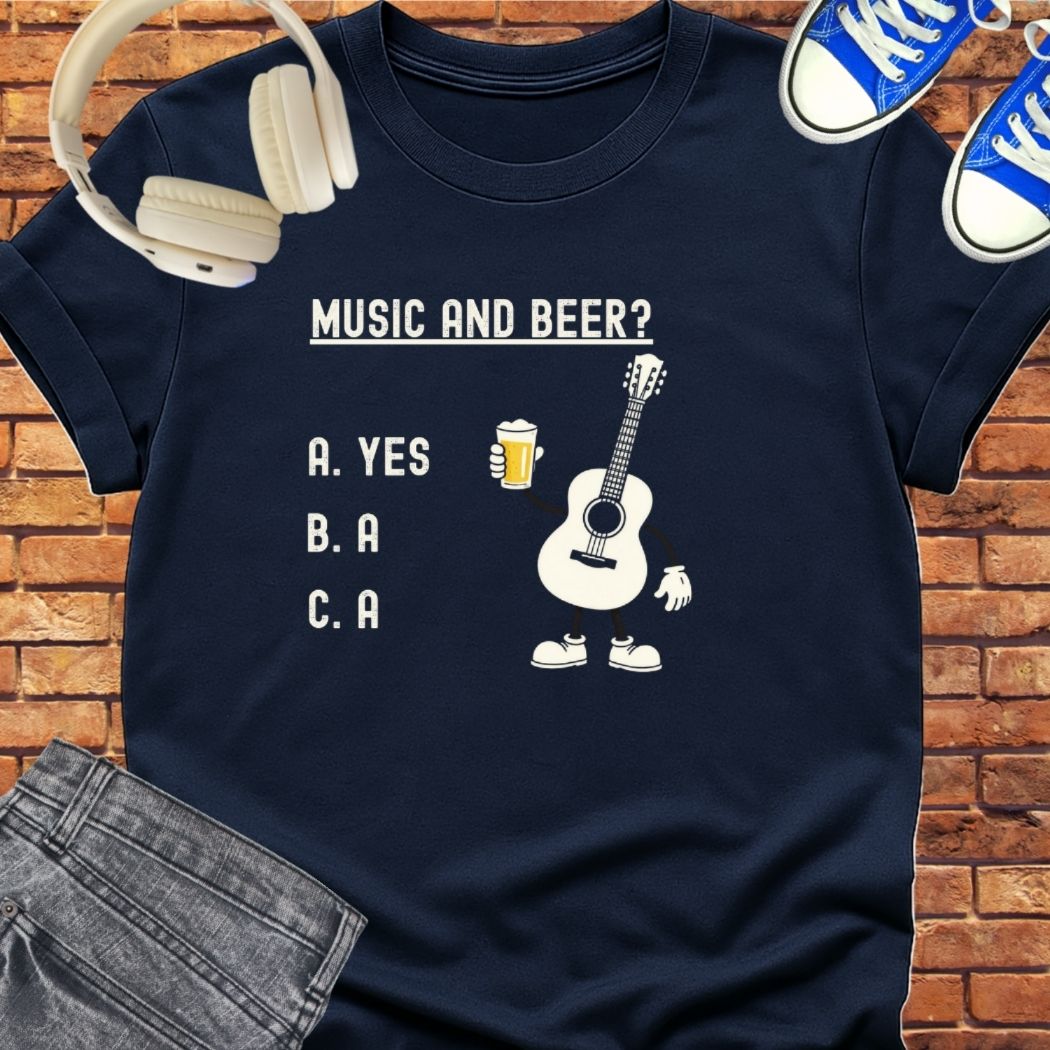 Music and Beer tee || Happiness and Music Merch