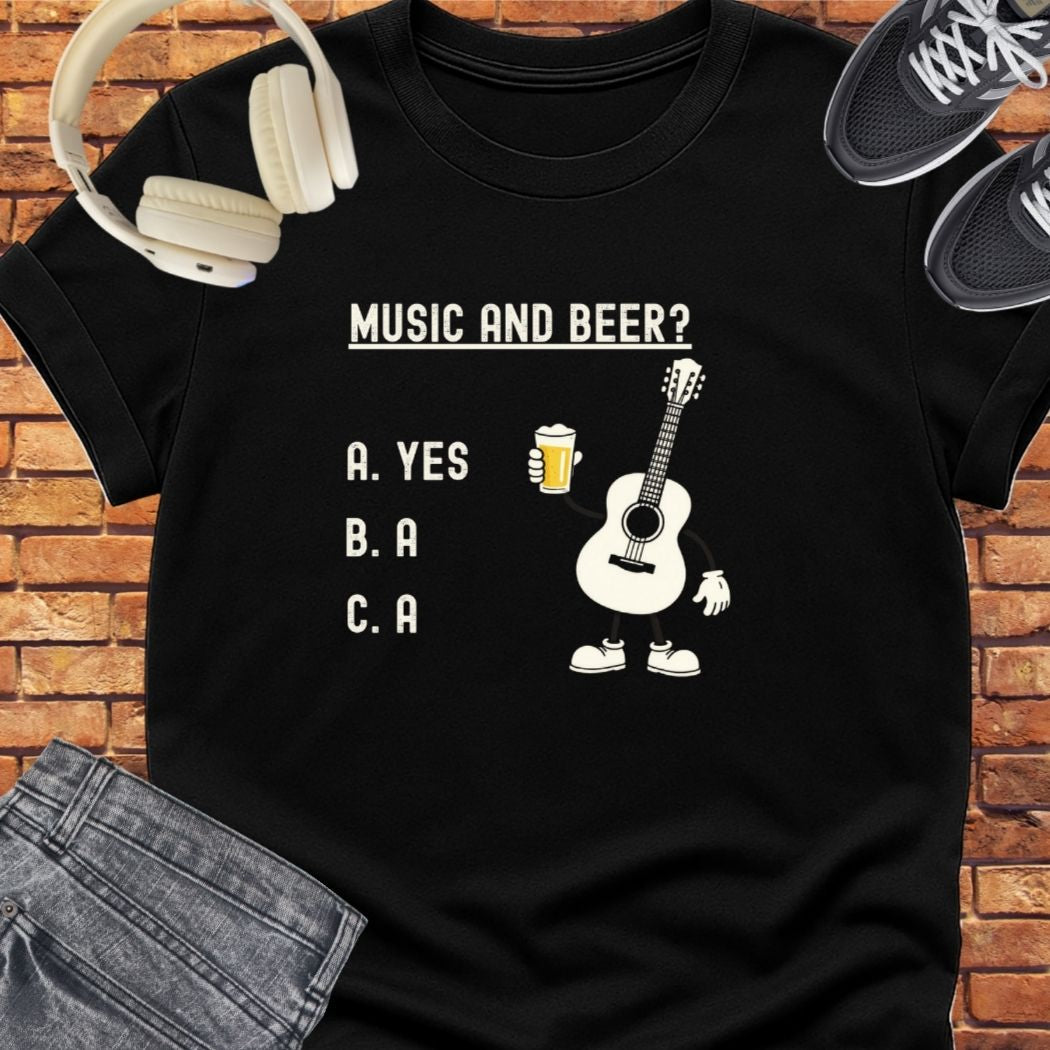 Music and Beer tee || Happiness and Music Merch