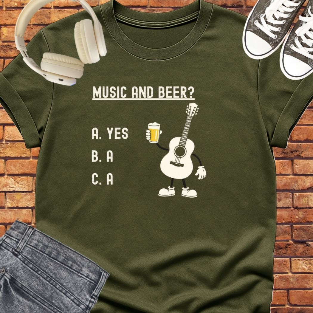 Music and Beer tee || Happiness and Music Merch