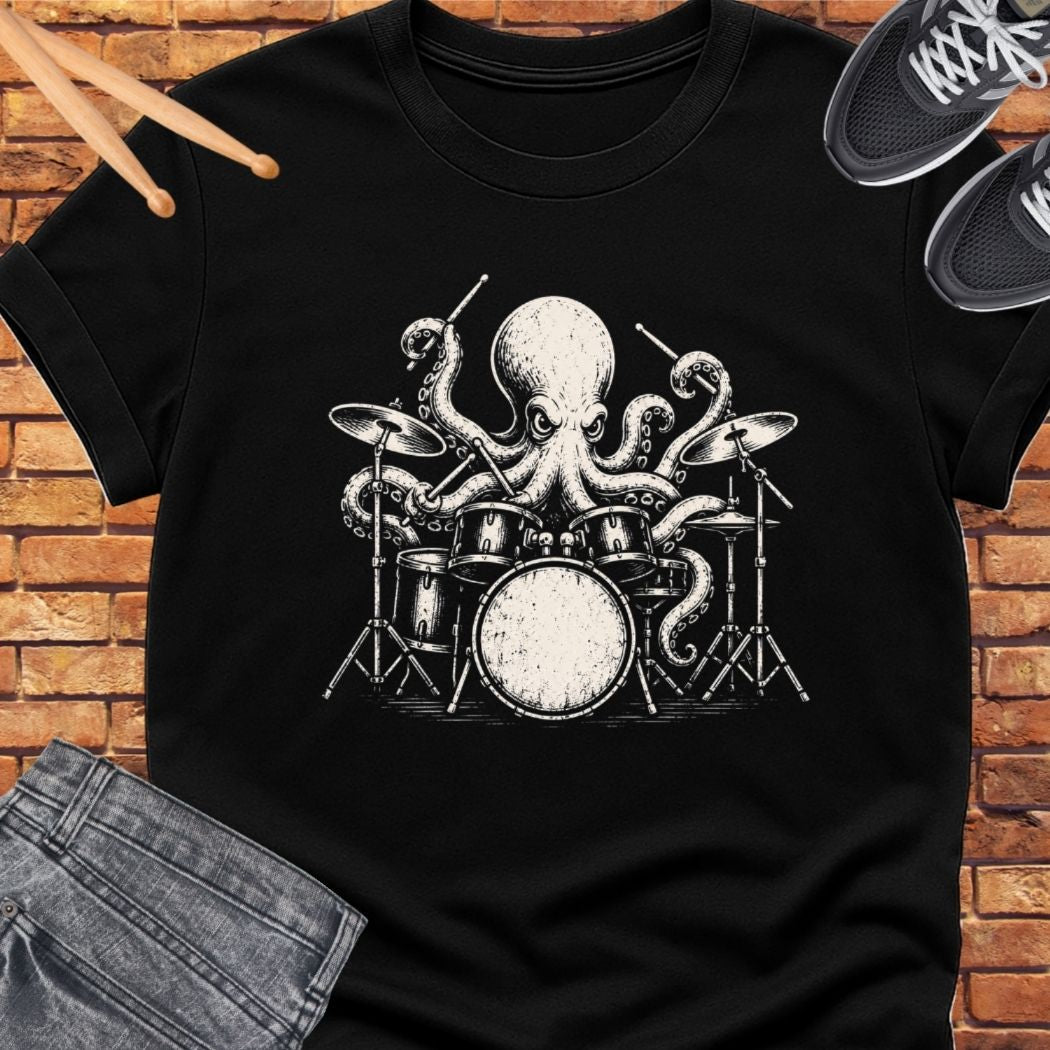 Octopus drummer tee || Happiness and Music Merch