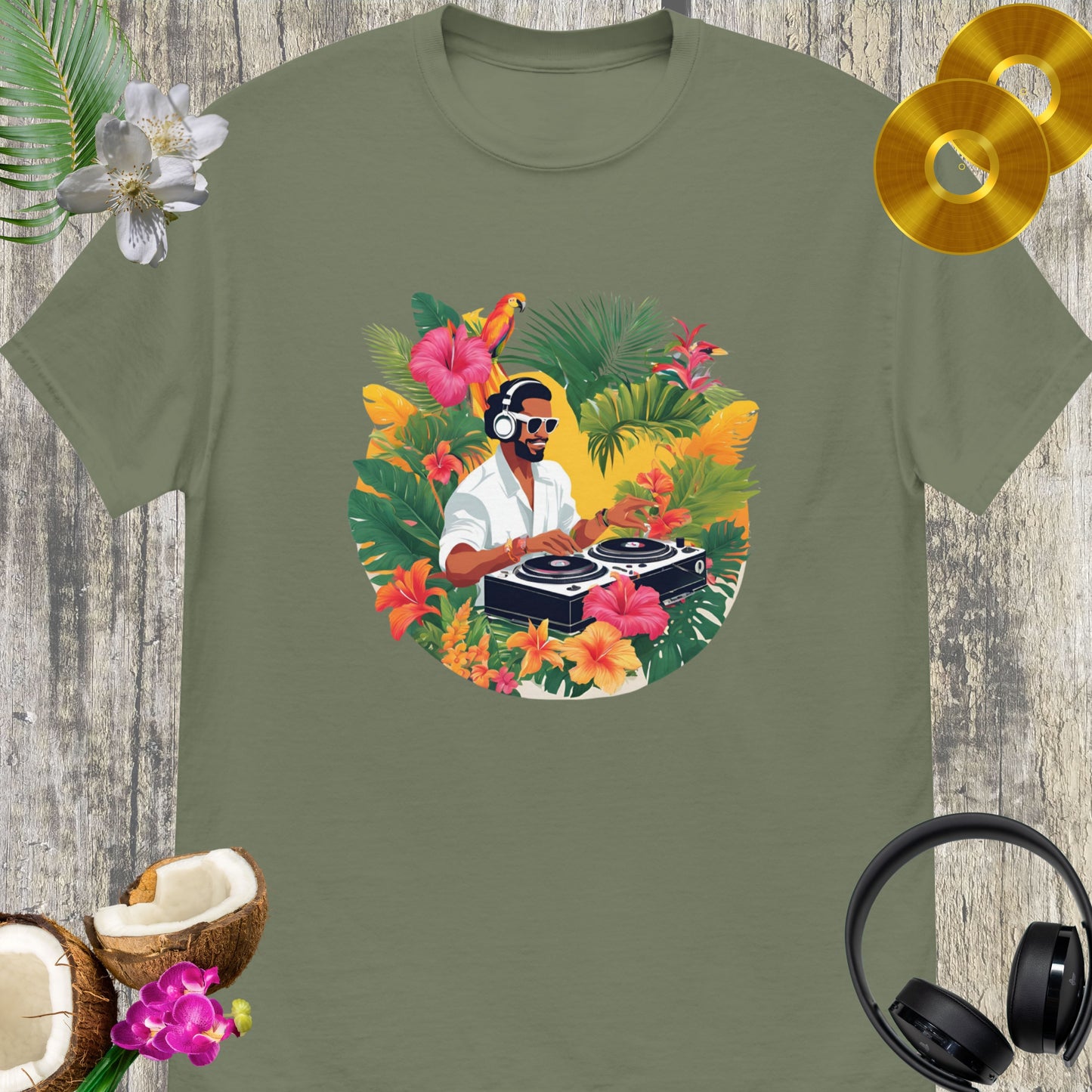 Tropical DJ Unisex tee || Happiness and Music Merch