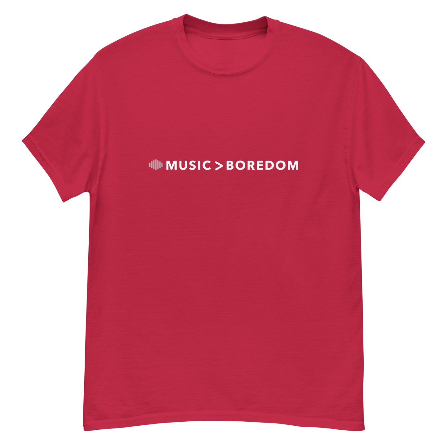 Music beats Boredom Unisex classic tee || Happiness and Music Merch