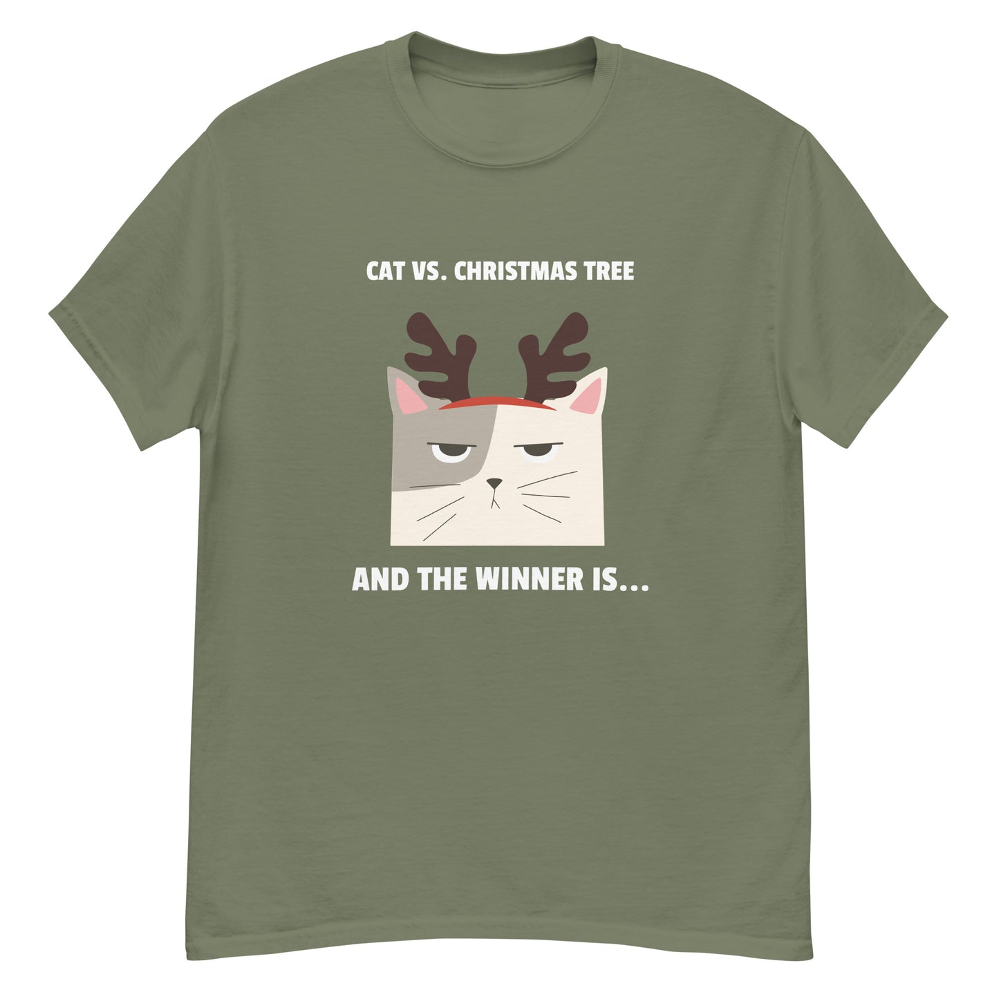 Cat vs Christmas Tree Unisex classic tee