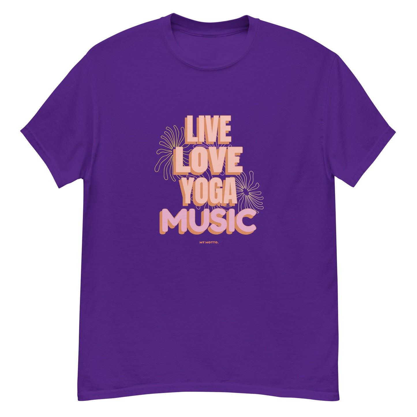 Live, Love, Yoga, Music Unisex tee || Happiness and Music Merch