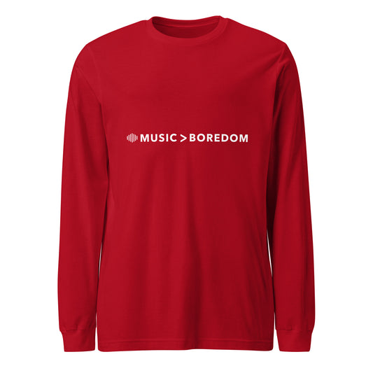 Music > Boredom Long Sleeve Tee || Happiness and music Merch