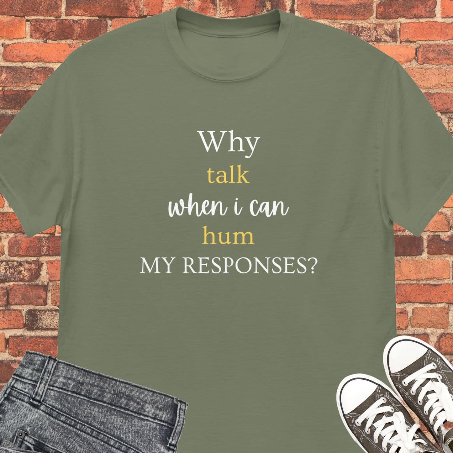 Why talk Unisex tee || Happiness and Music Merch