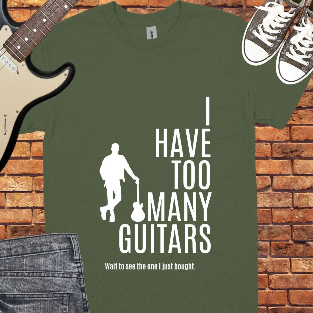 I Have too Many Guitars Unisex tee || Happiness and Music Merch