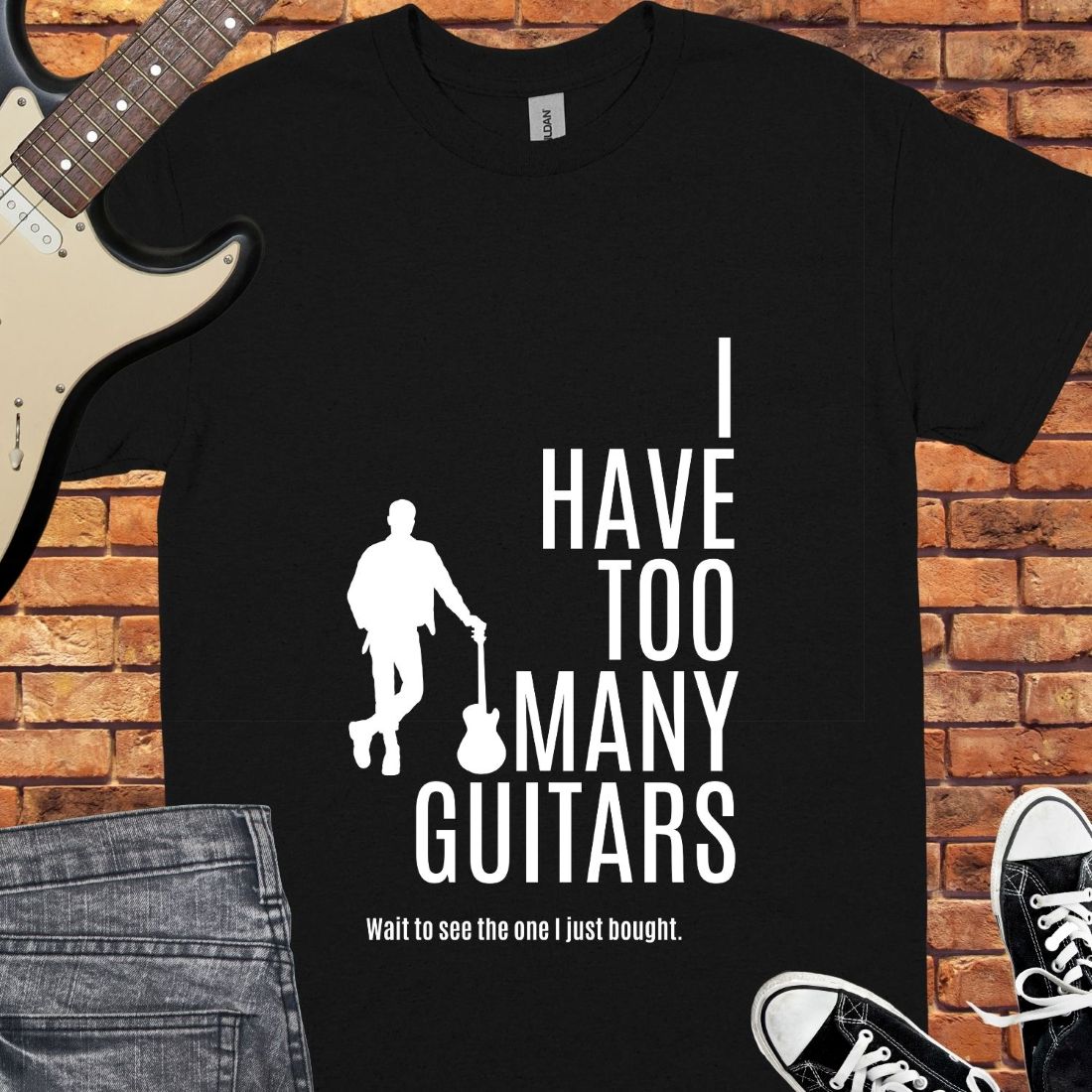 I Have too Many Guitars Unisex tee || Happiness and Music Merch