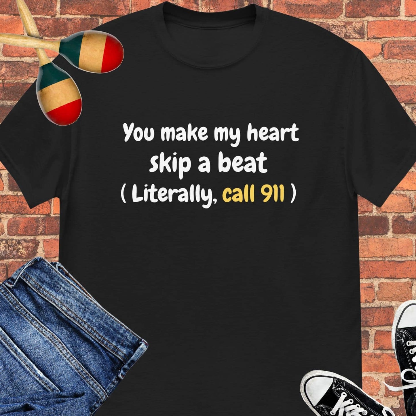 You make my heart skip a beat tee || Happiness and Music Merch