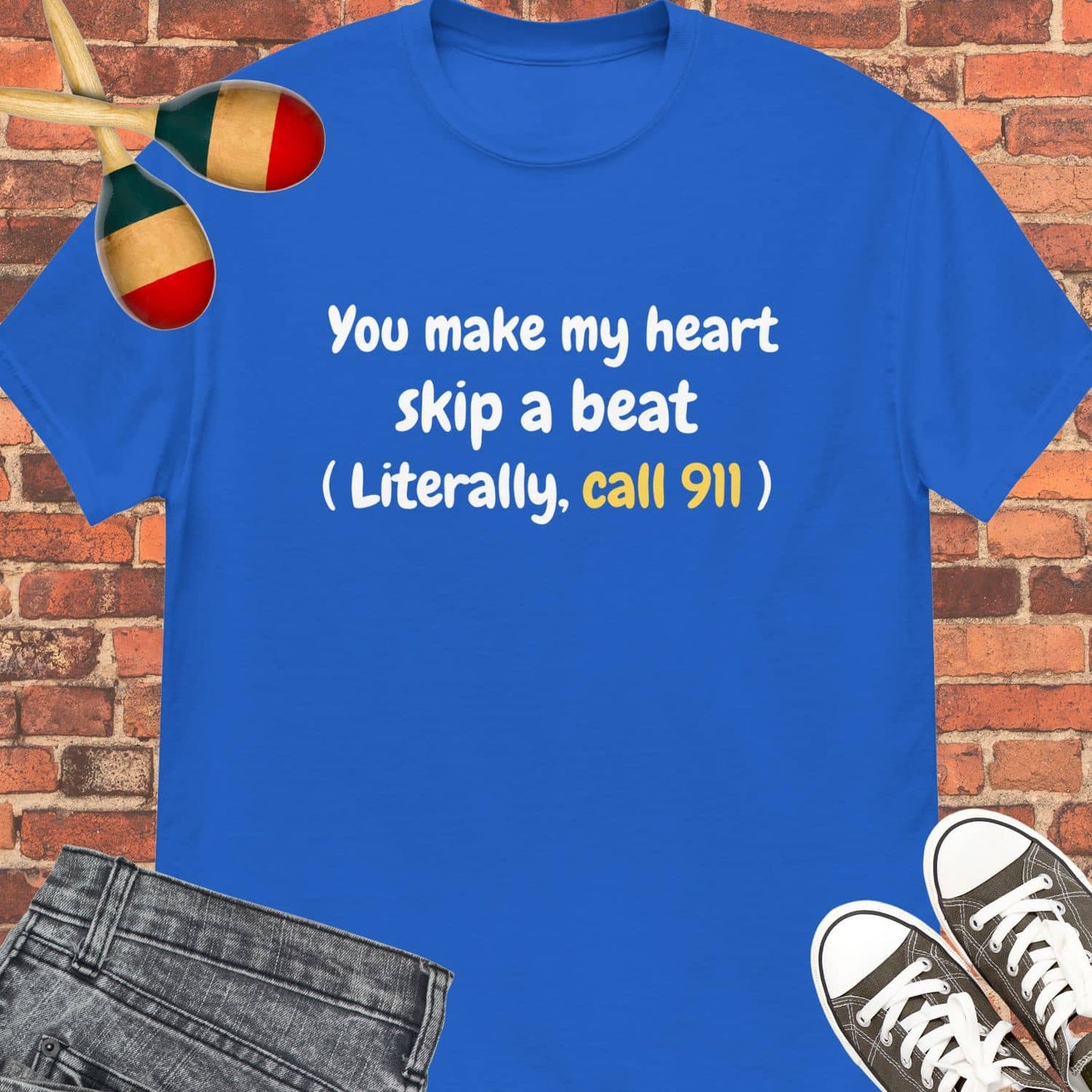 You make my heart skip a beat tee || Happiness and Music Merch